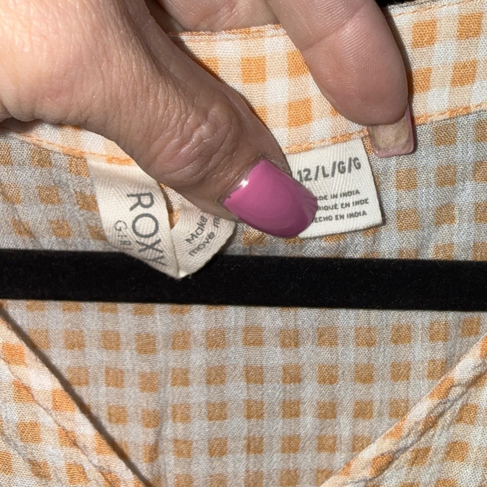 Roxy Orange and Cream Checkered Dress - Picture 3 of 3